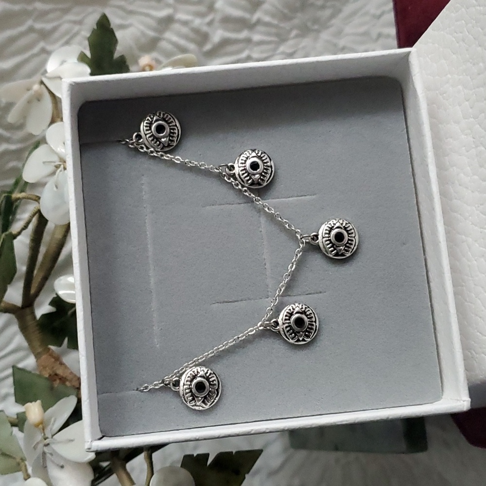 Evil Eye Protection 5 charm Necklace, 18"